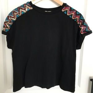 Zara Trafaluc Sequin T-Shirt